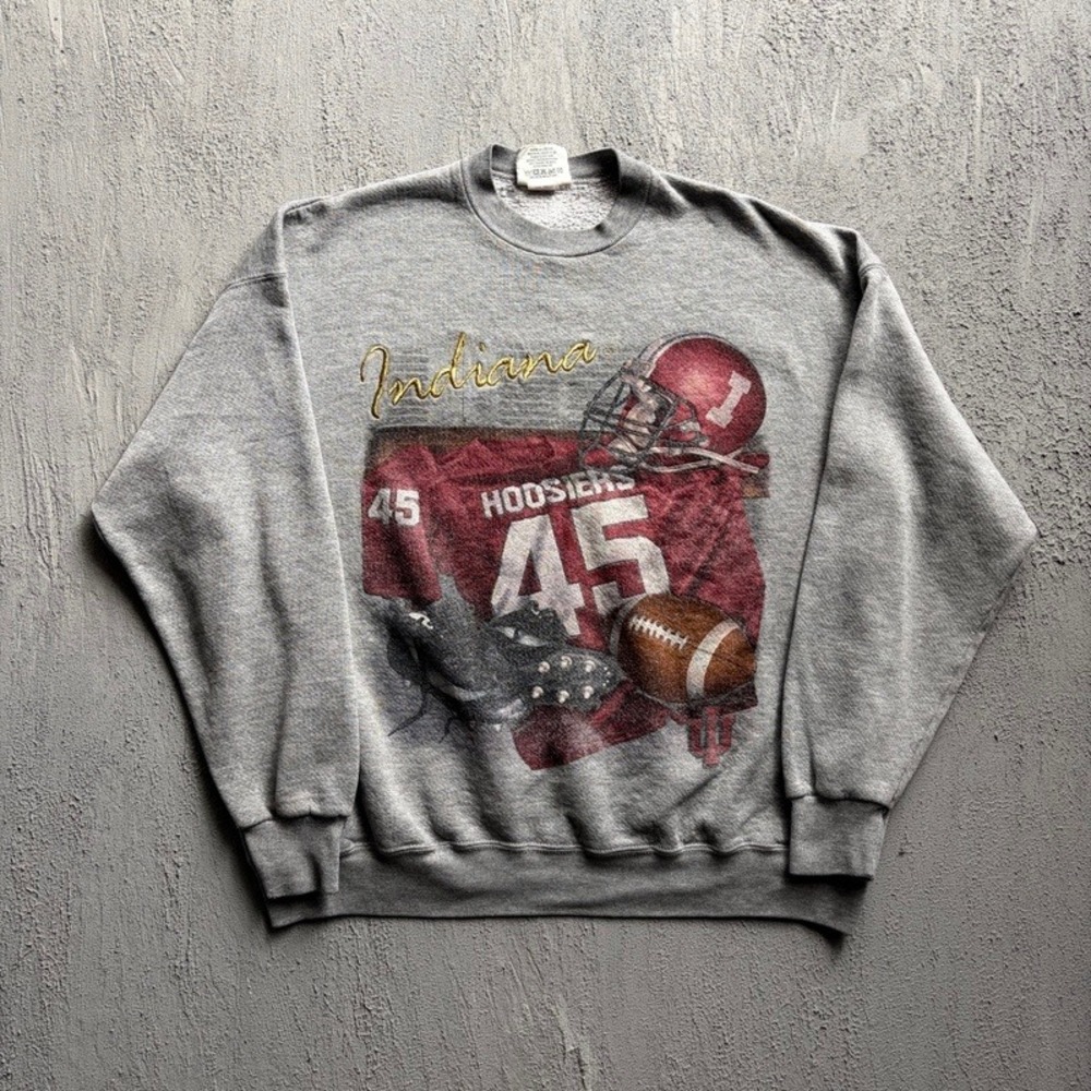 Vintage  Indiana Hoosiers Sweatshirt XL Grey 1990s Lee Sport Football NFL